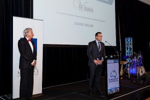 Matthew Johnston of Muir Accepts Award on Behalf of John Muir