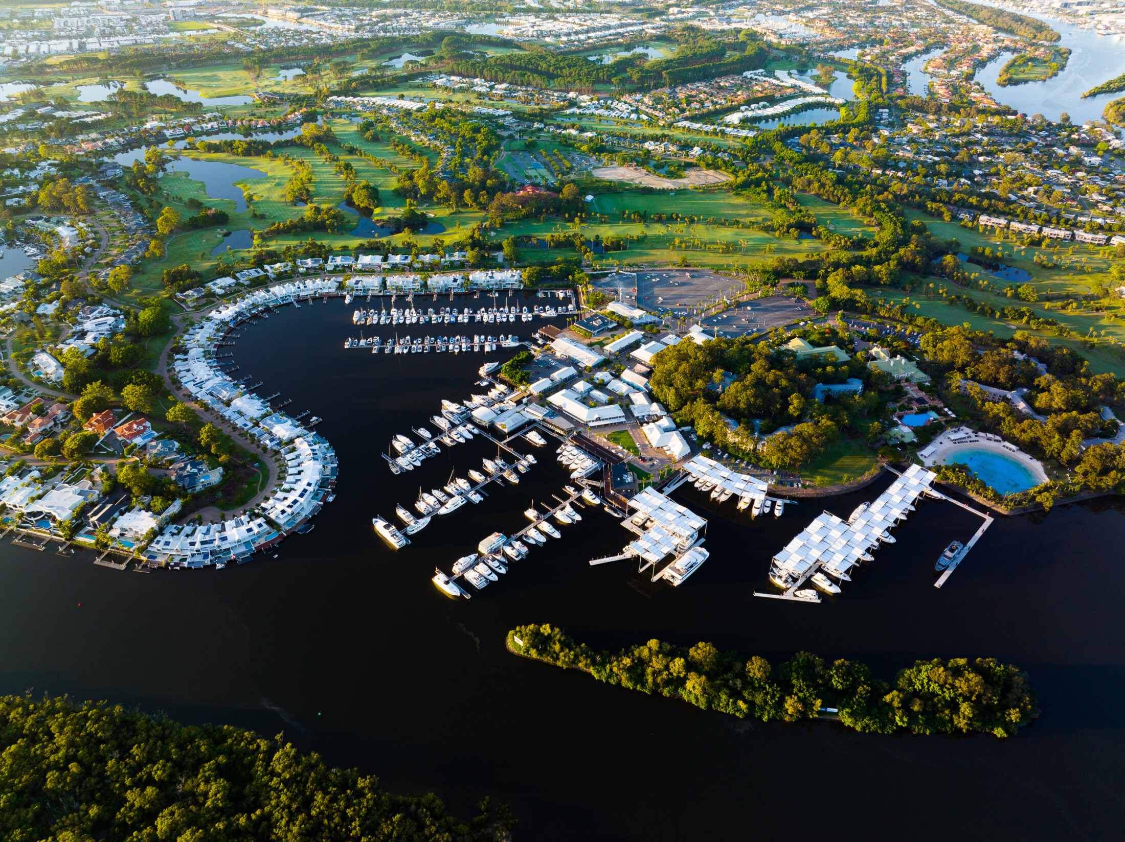 Sanctuary Cove Marina West Zoom Out